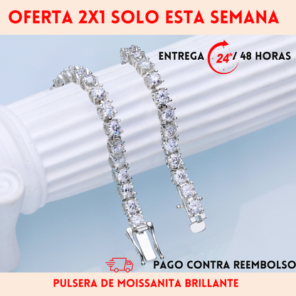 2 x 1 Pulsera Tenis con Piedras Brillantes